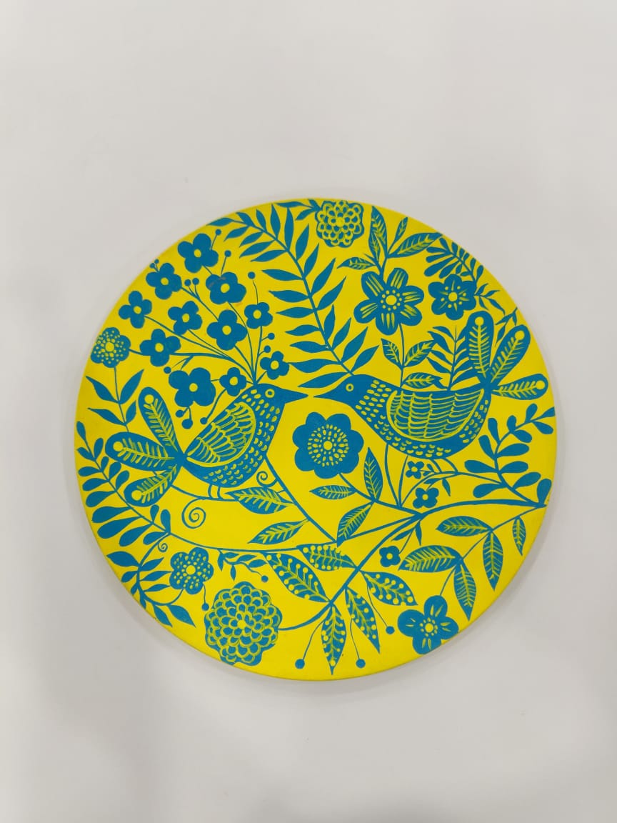 Handpainted Blue Birds Wall Plates-10"