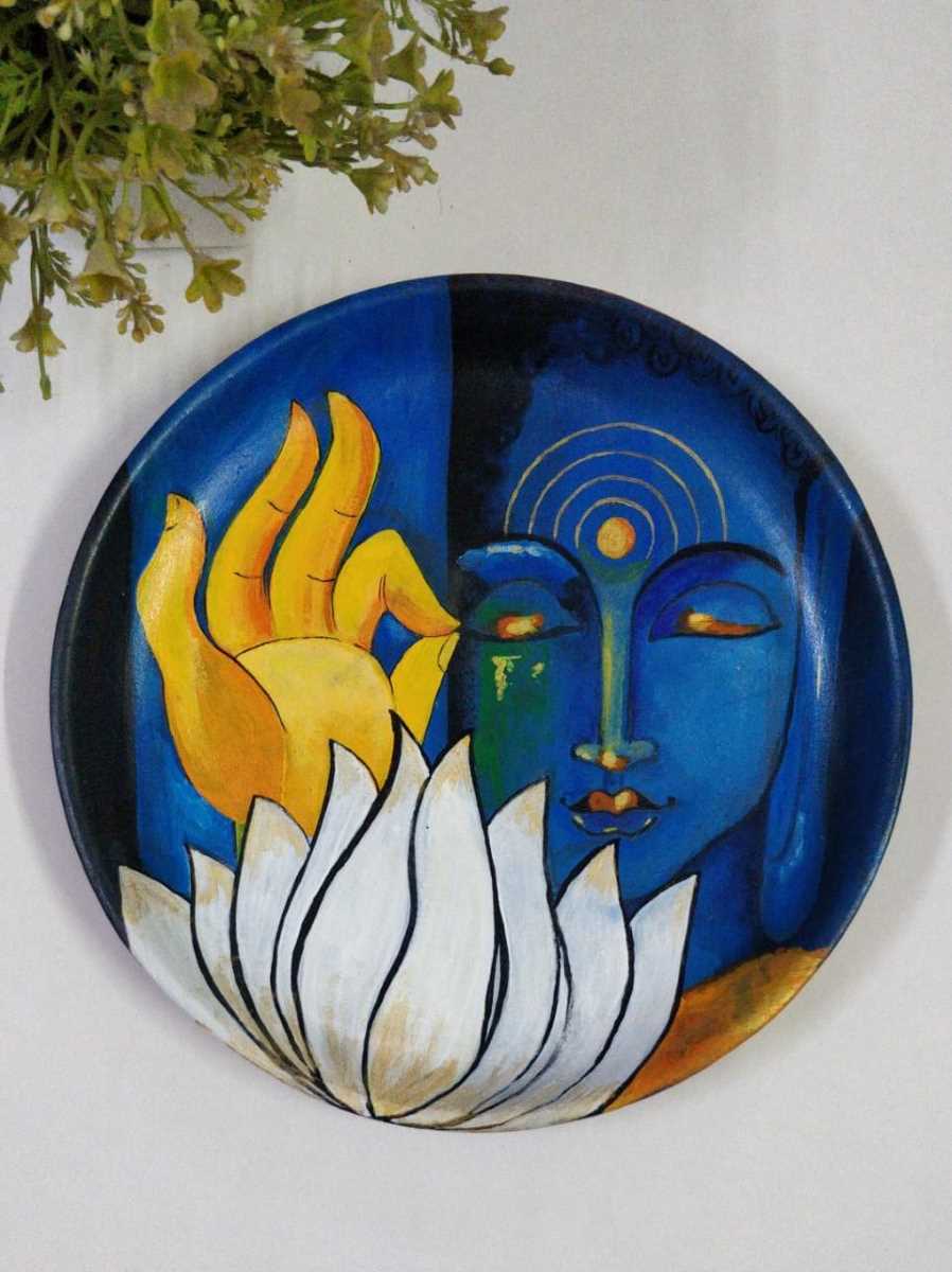 Handpainted Shiv Wall Plate- 10"
