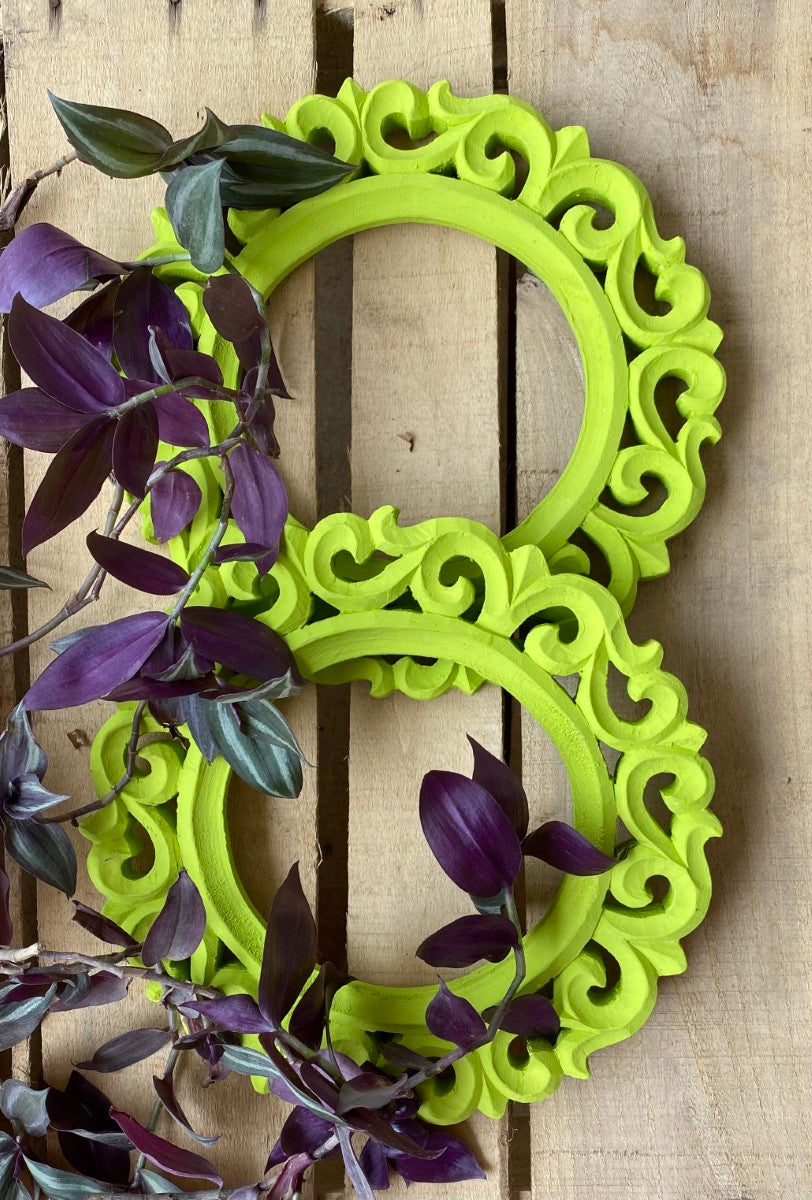 Green Round Wall Frames (Set of 2)
