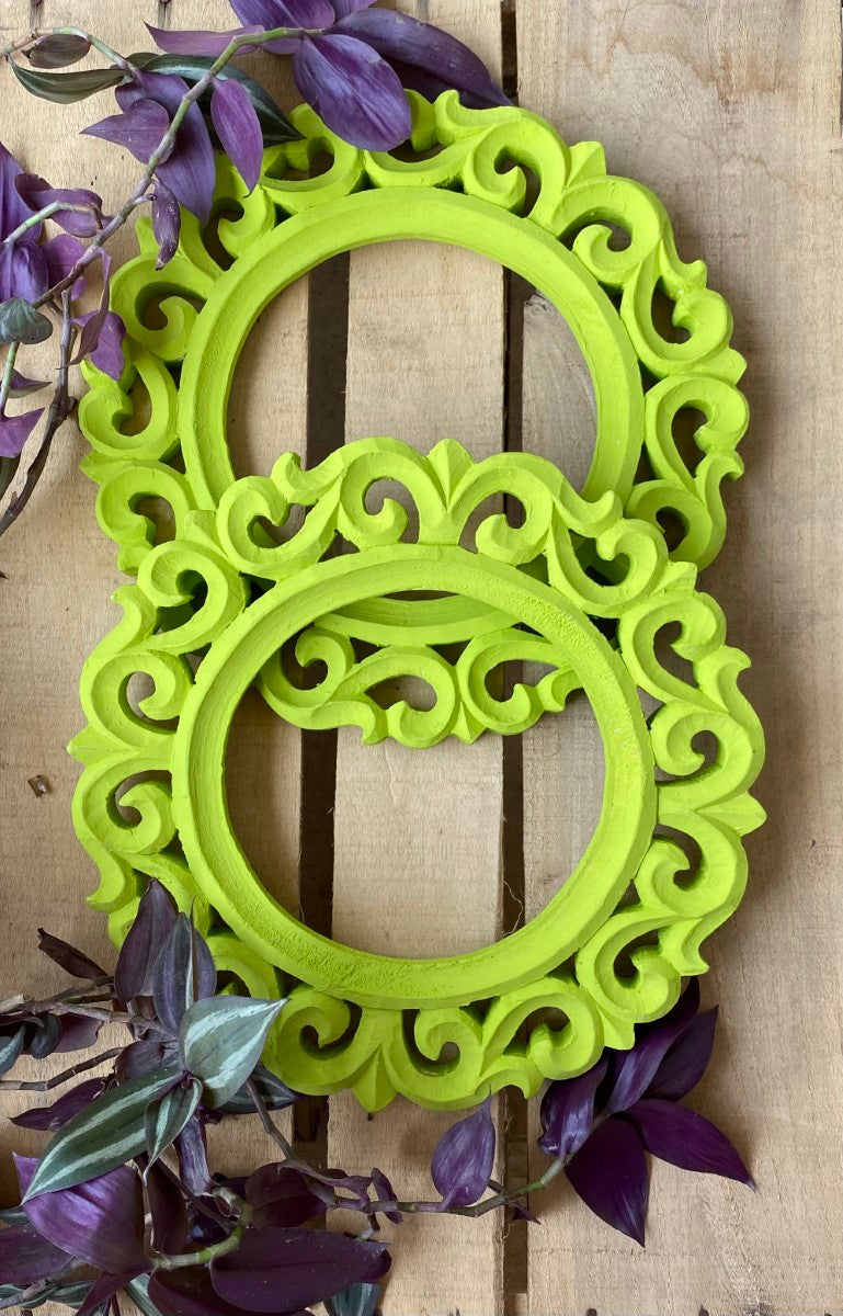 Green Round Wall Frames (Set of 2)