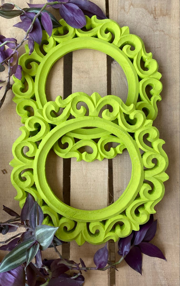 Green Round Wall Frames (Set of 2)