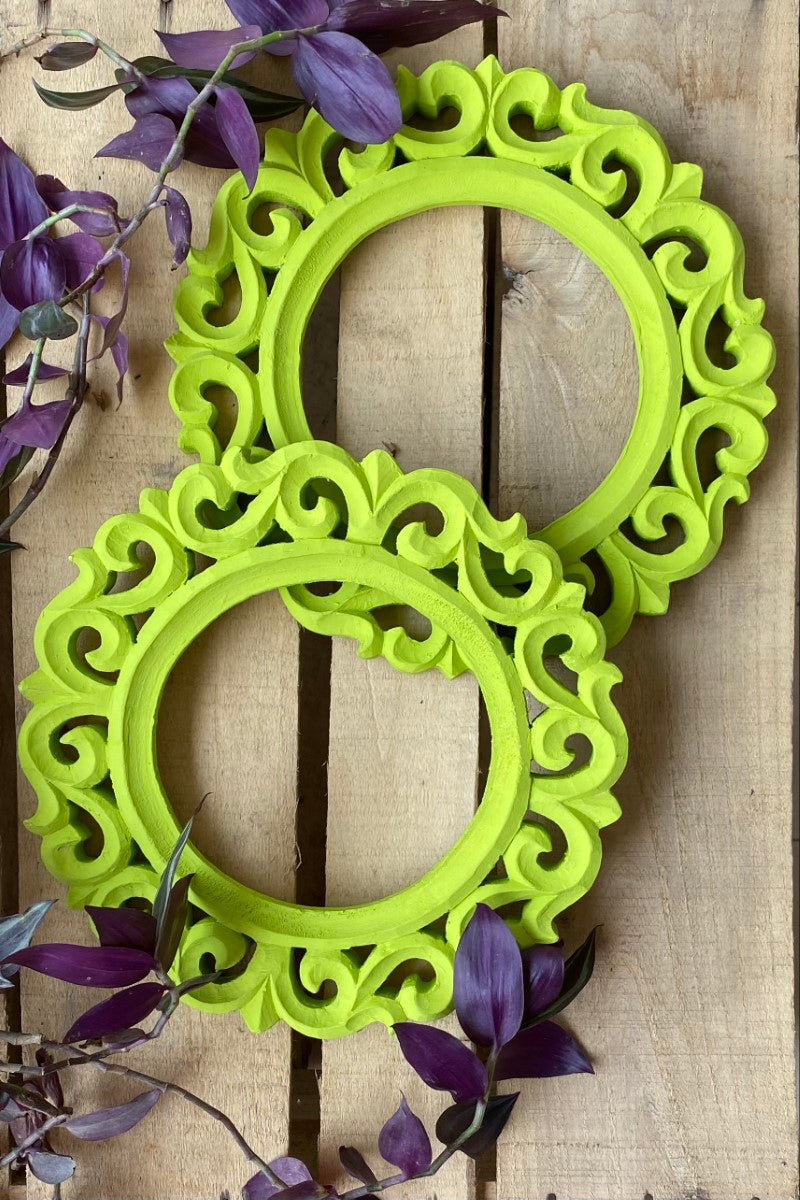 Green Round Wall Frames (Set of 2)