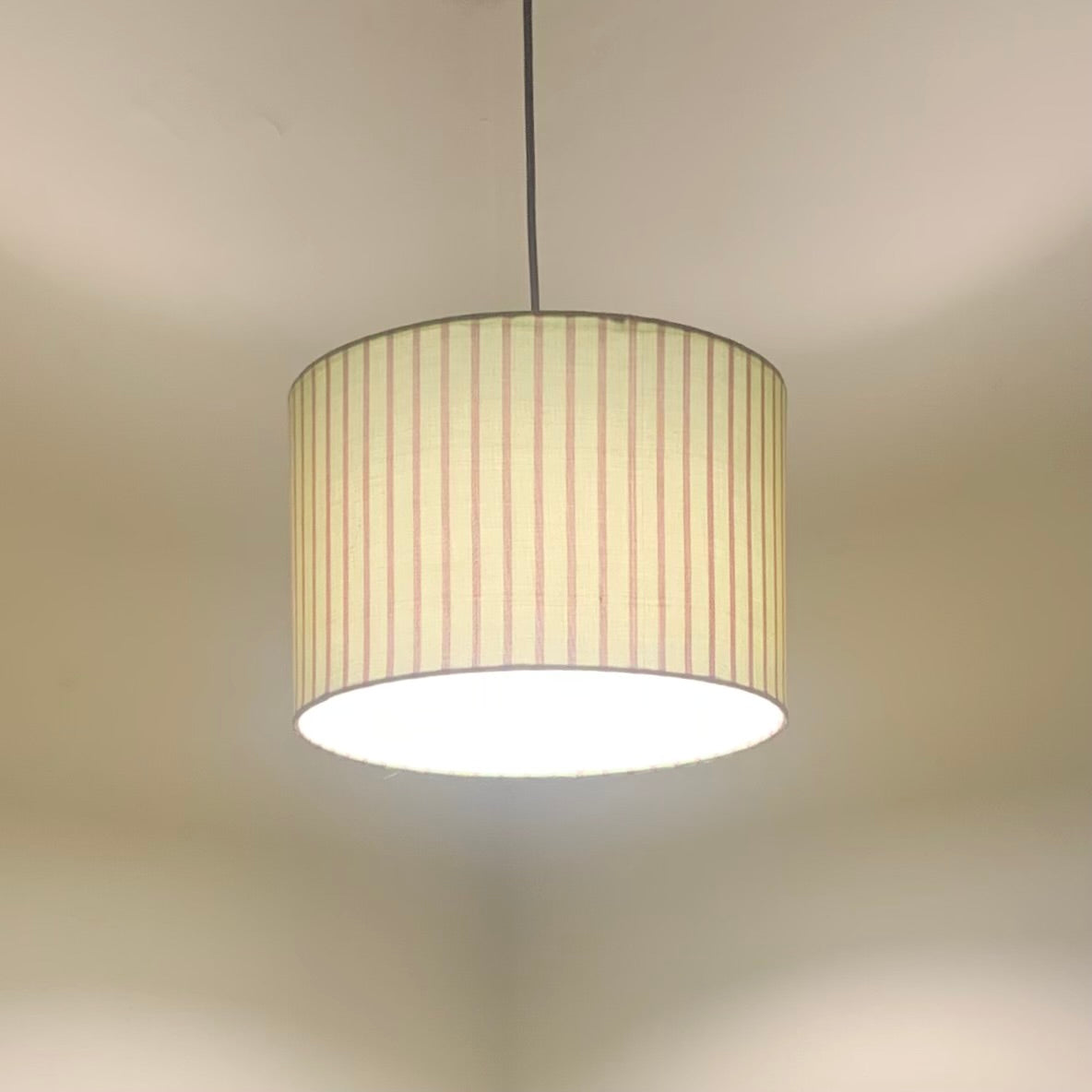 Pista Green Maheshwari Drum Lampshade (Medium)