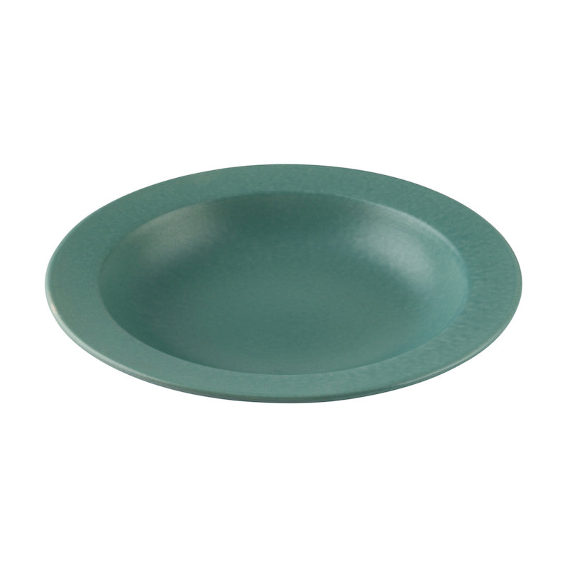 Green Ceramic Hand-Painted Pasta Plates with Matte Finish (Set of 2)