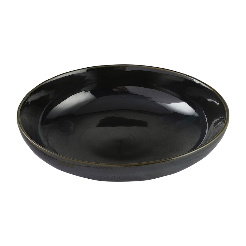 Large Green Ceramic Stoneware Bowls (Set of 2)