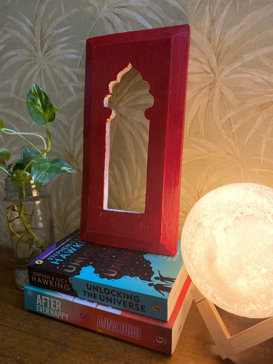 Red Jharokha Wall Frame