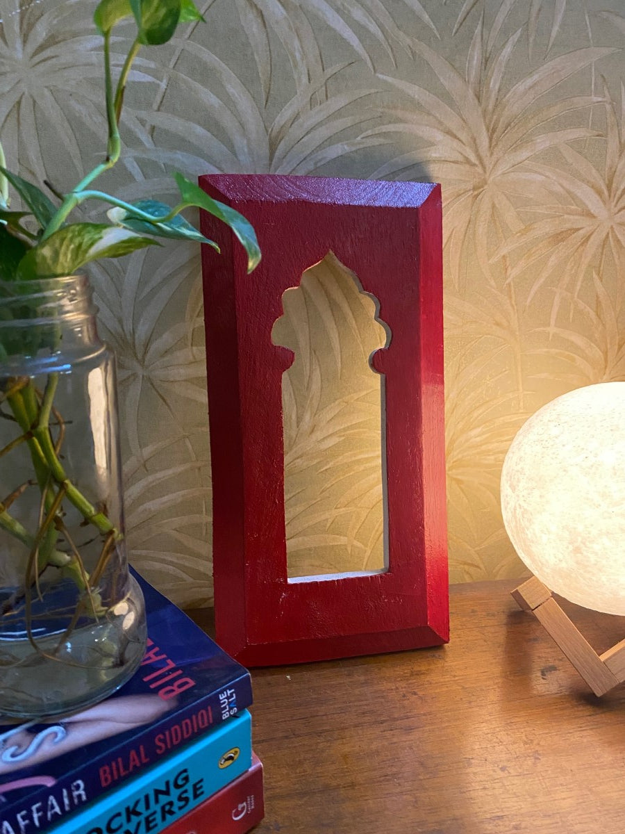 Red Jharokha Wall Frame