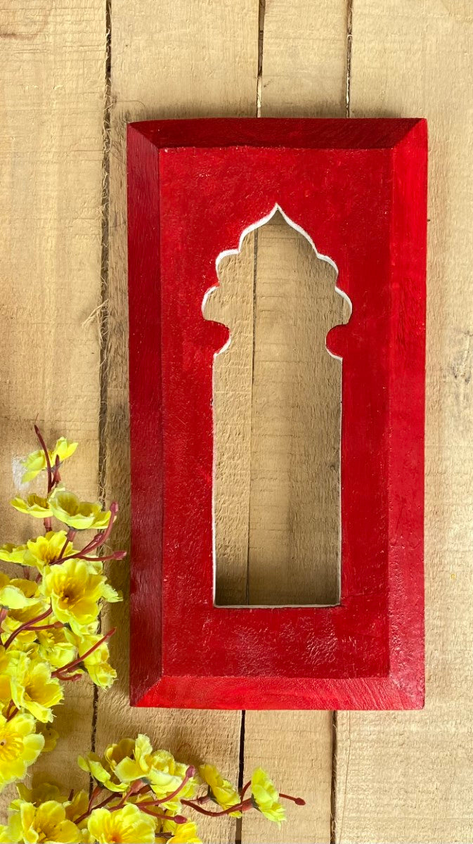 Red Jharokha Wall Frame