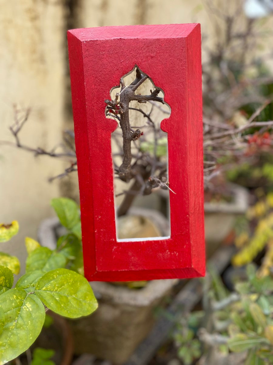 Red Jharokha Wall Frame