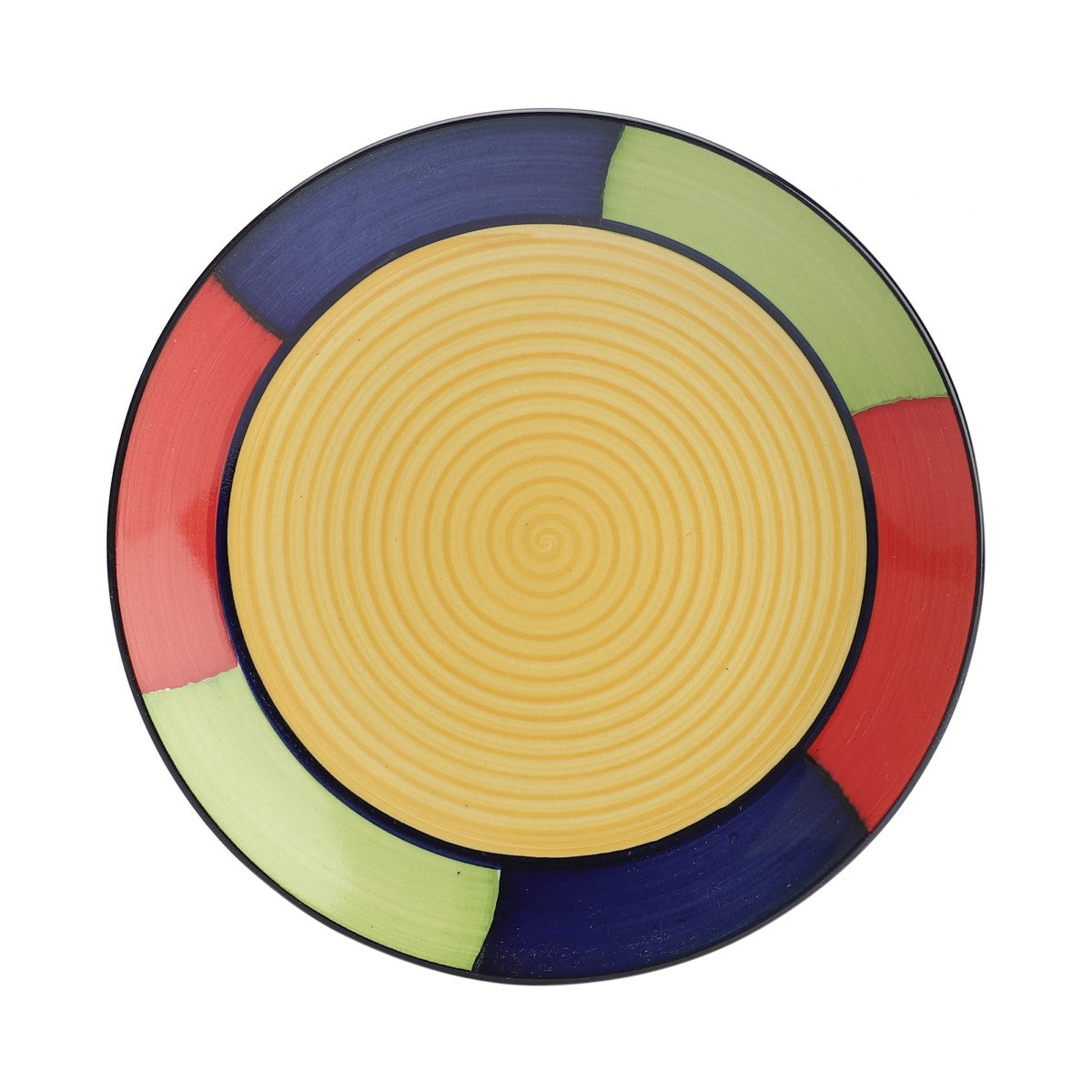 Multicolor Ceramic Quarter Plates (Set of 4)