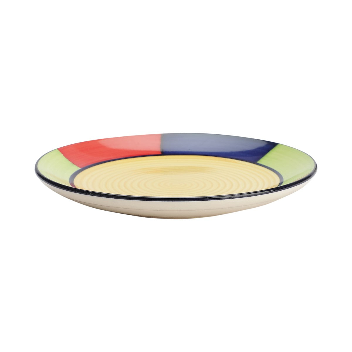 Multicolor Ceramic Quarter Plates (Set of 4)