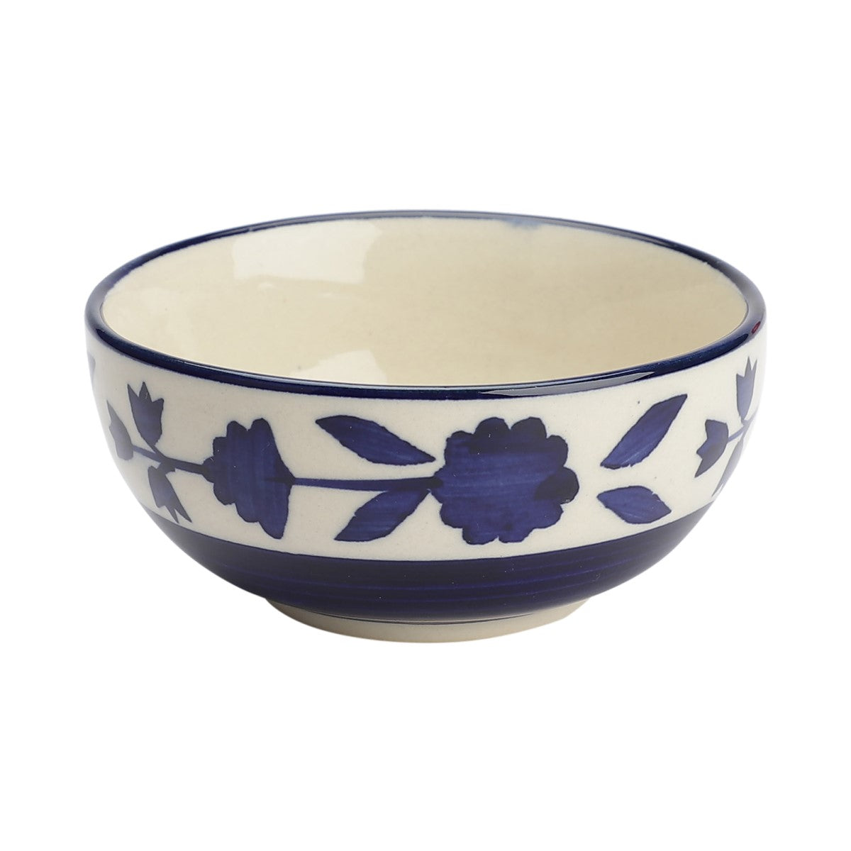 Hand-Painted Blue Ceramic Bowls (Pack of 6)