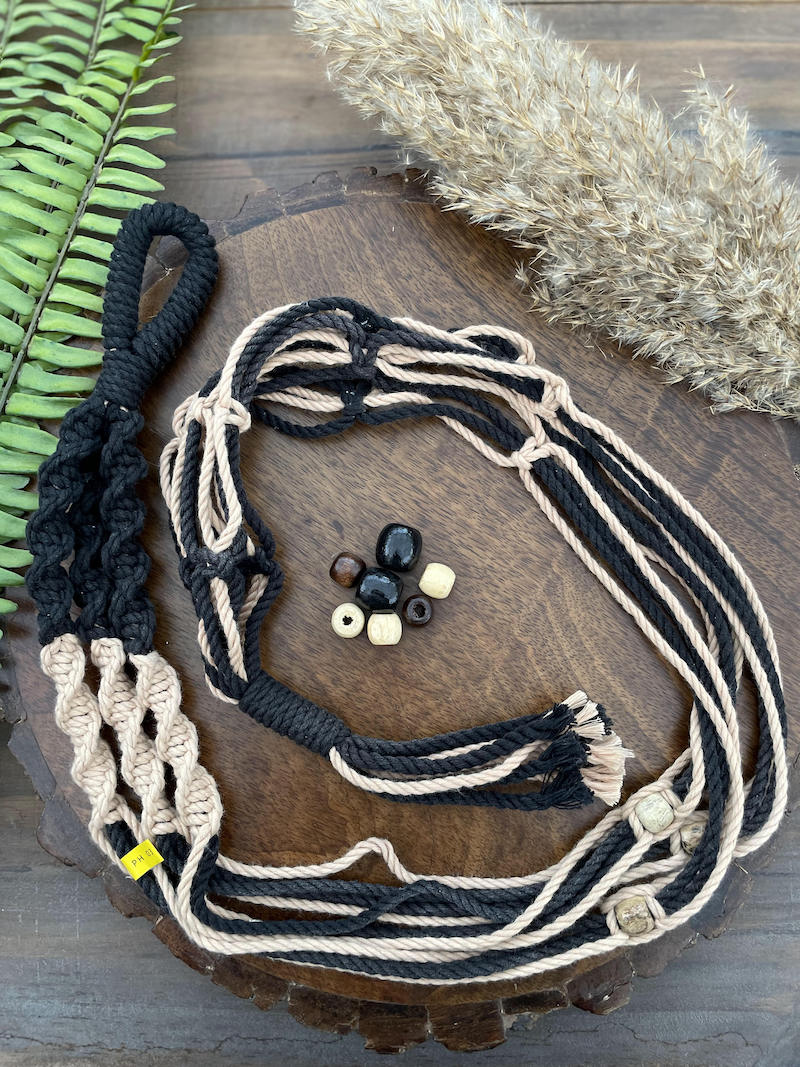 Black & Beige Handcrafted Macrame Hanger