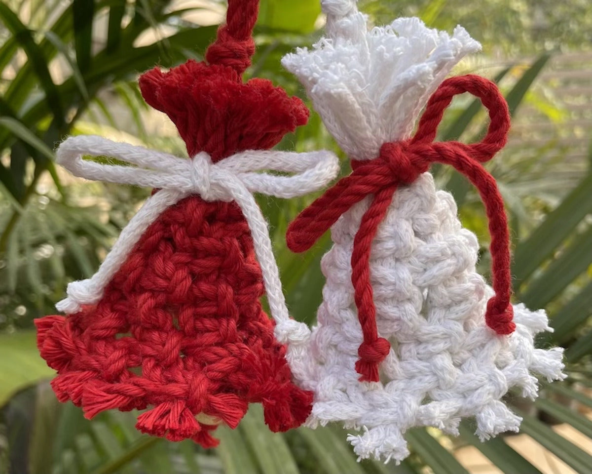 Handcrafted Knotted Natural Macrame Cotton Bell