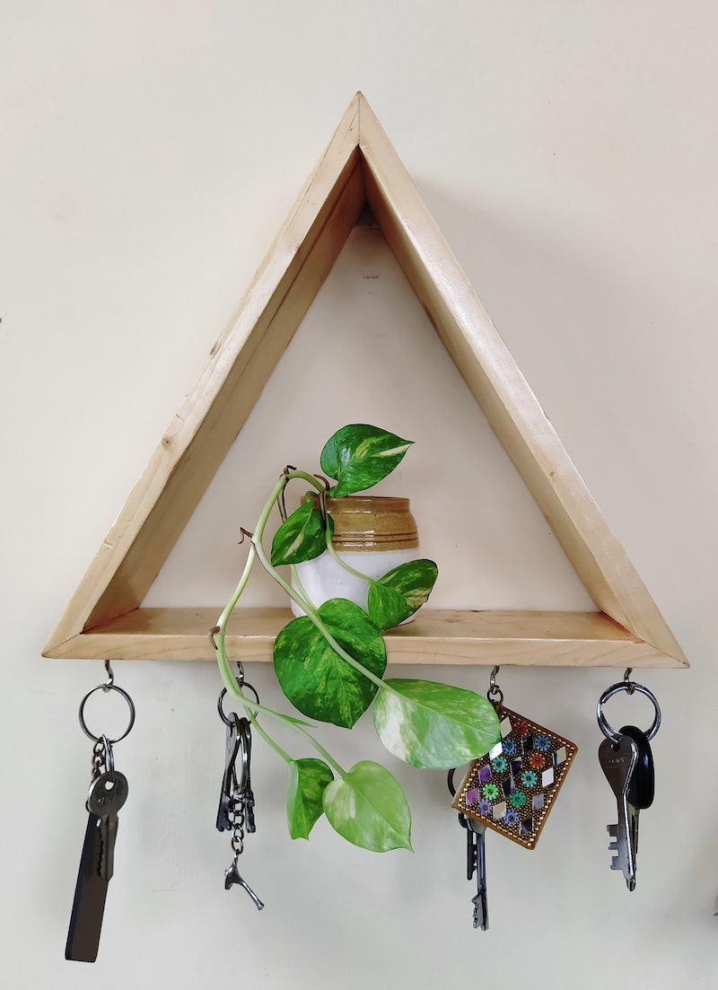 Keyholder cum Floating Wall Shelf (Set of 2)