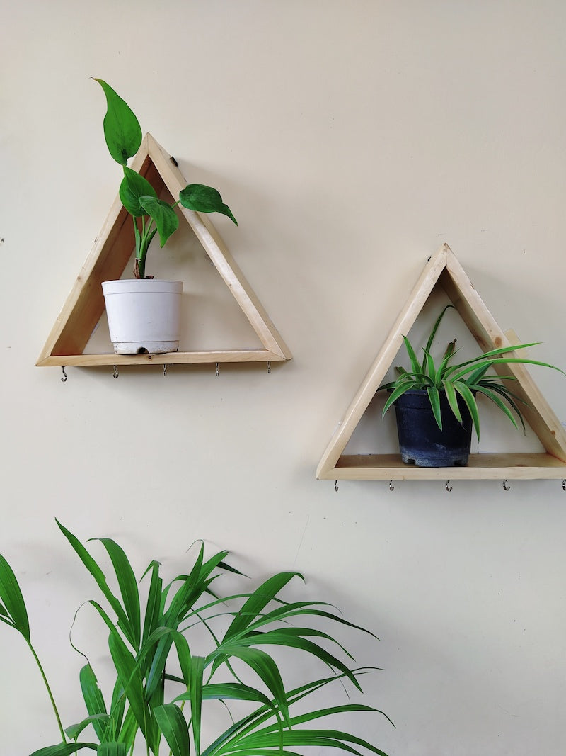 Keyholder cum Floating Wall Shelf (Set of 2)