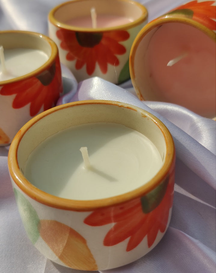 Handmade Scented Ceramic Soy Wax Candles (Set of 4)