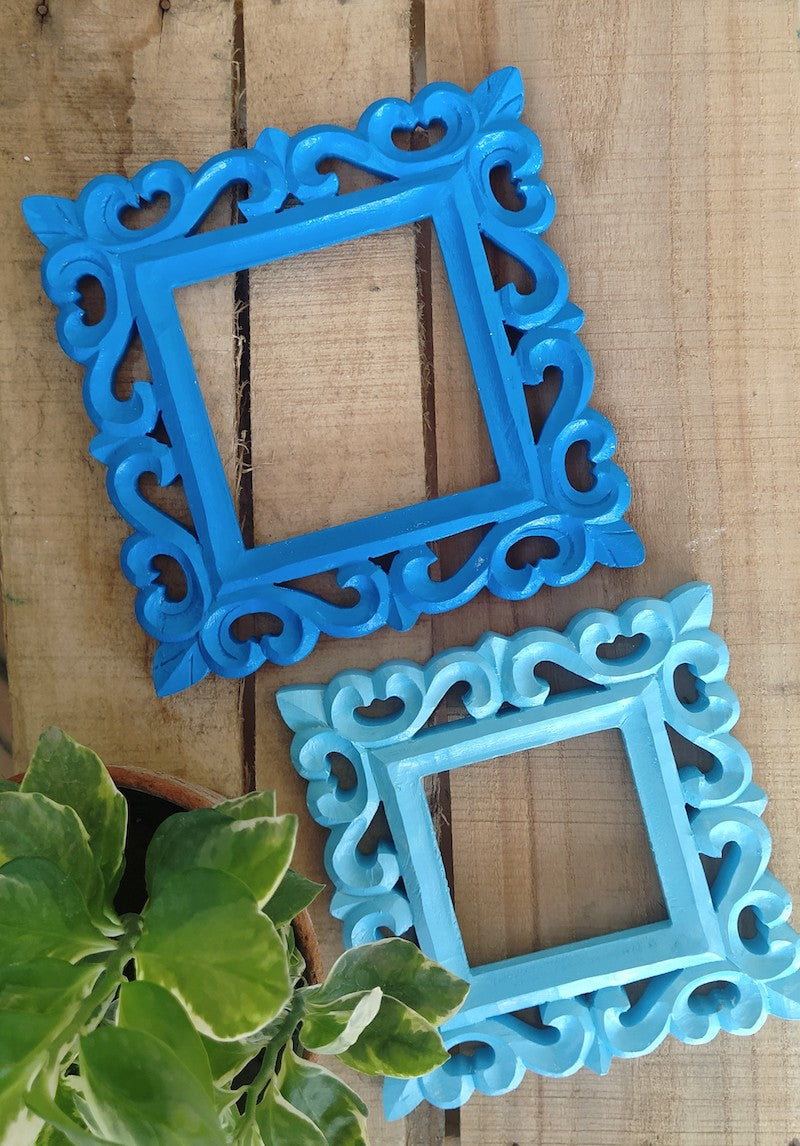 Light Dark Blue Square Decorative Frame Set