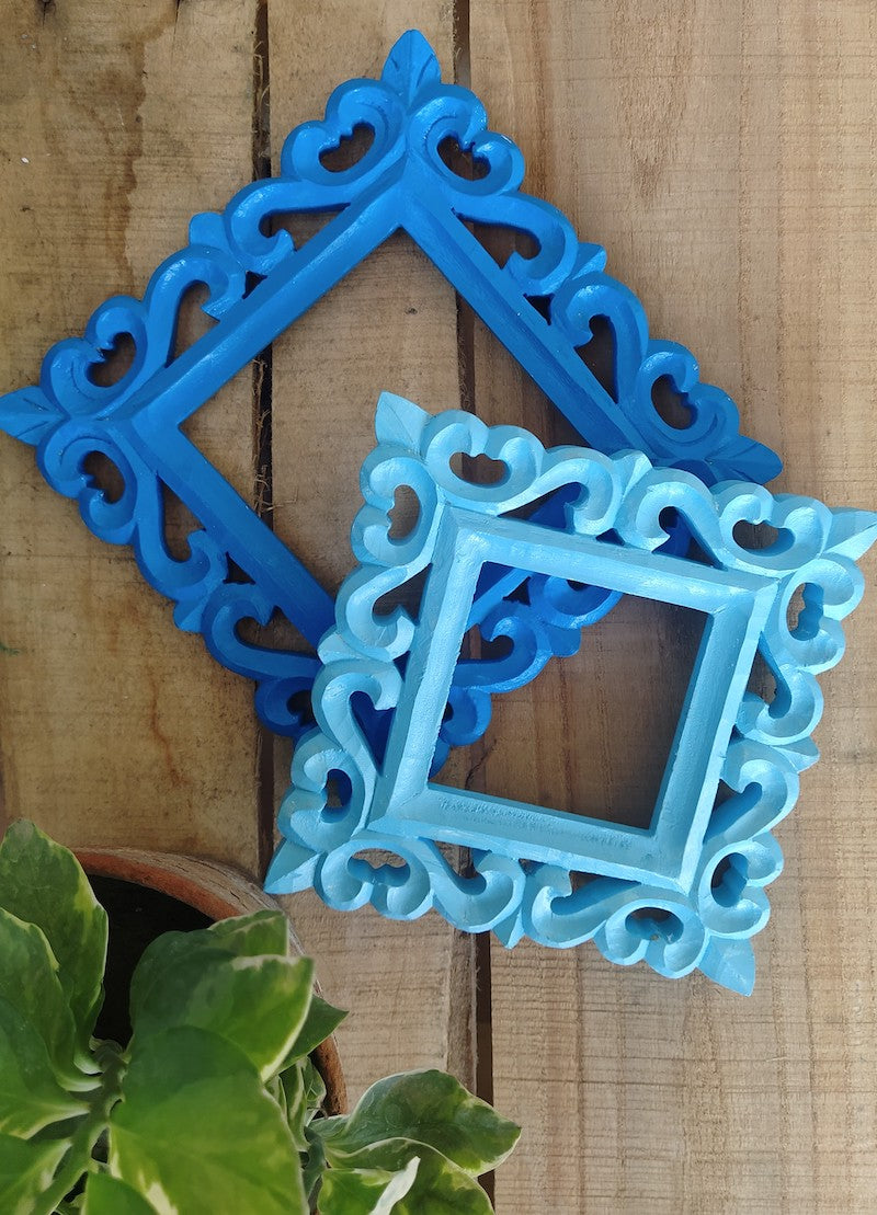 Light Dark Blue Square Decorative Frame Set