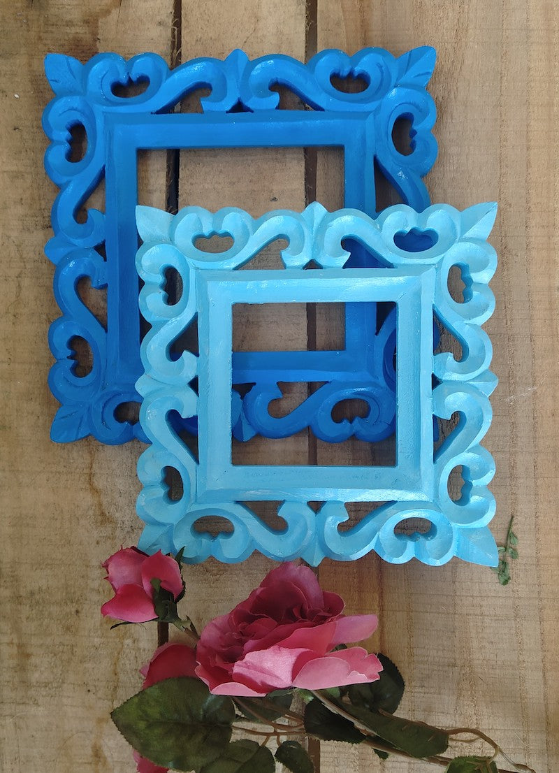 Light Dark Blue Square Decorative Frame Set