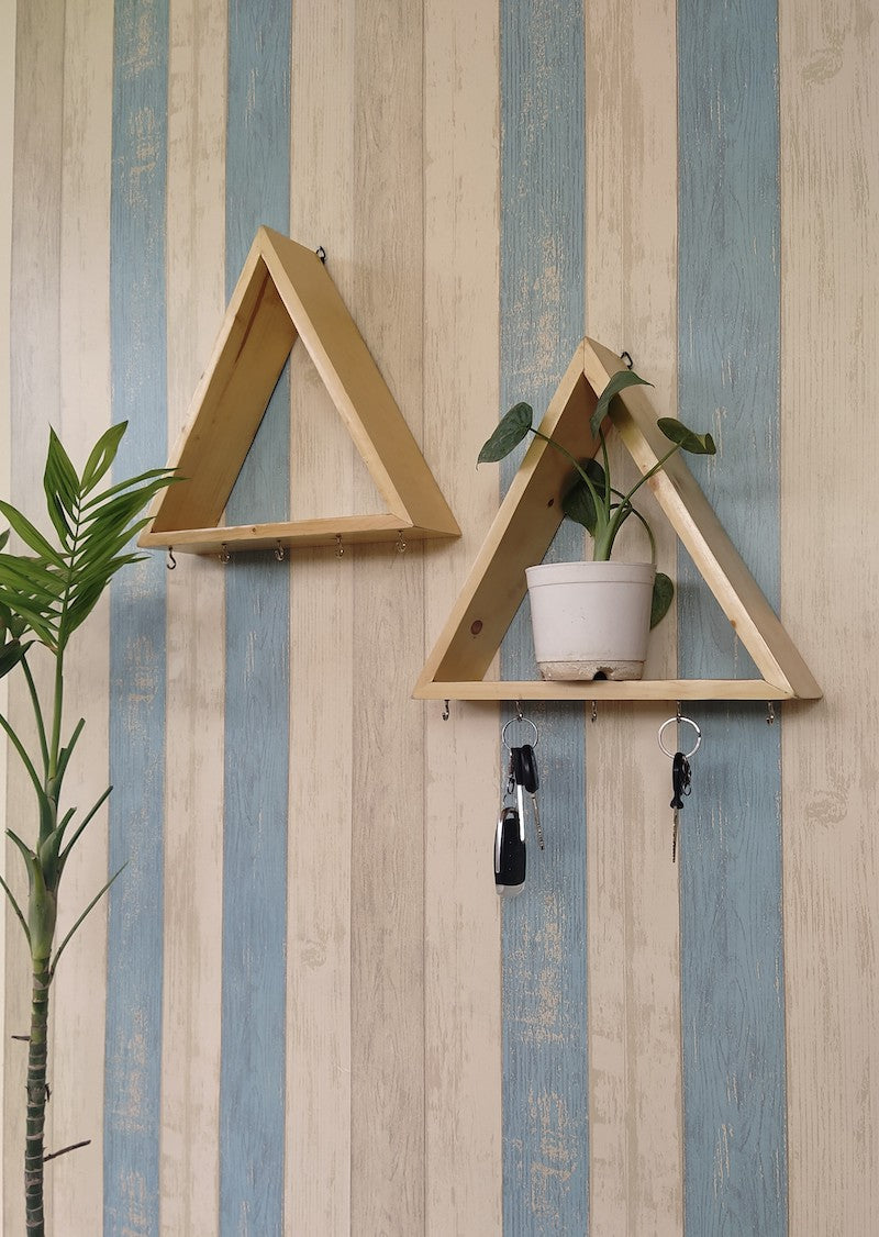 Keyholder cum Floating Wall Shelf (Set of 2)