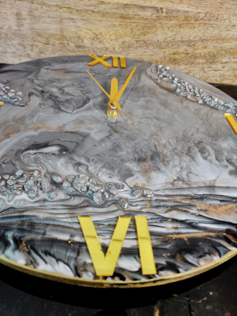 Grey Contemporary Resin Wall Clock (12")