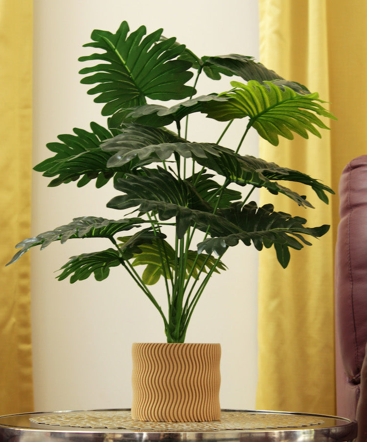 Curvy Indoor Planter with 3D Printed Wood Finish