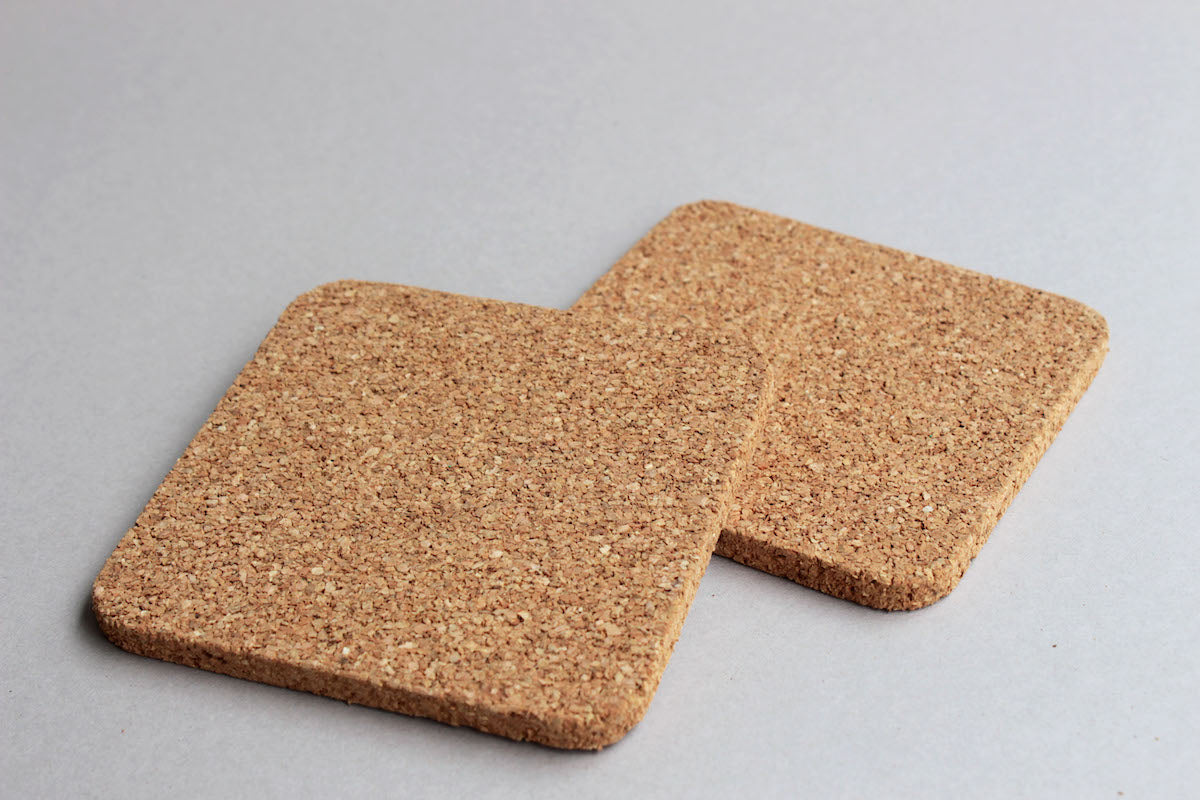 Square Natural Cork Coasters (Set of 6)