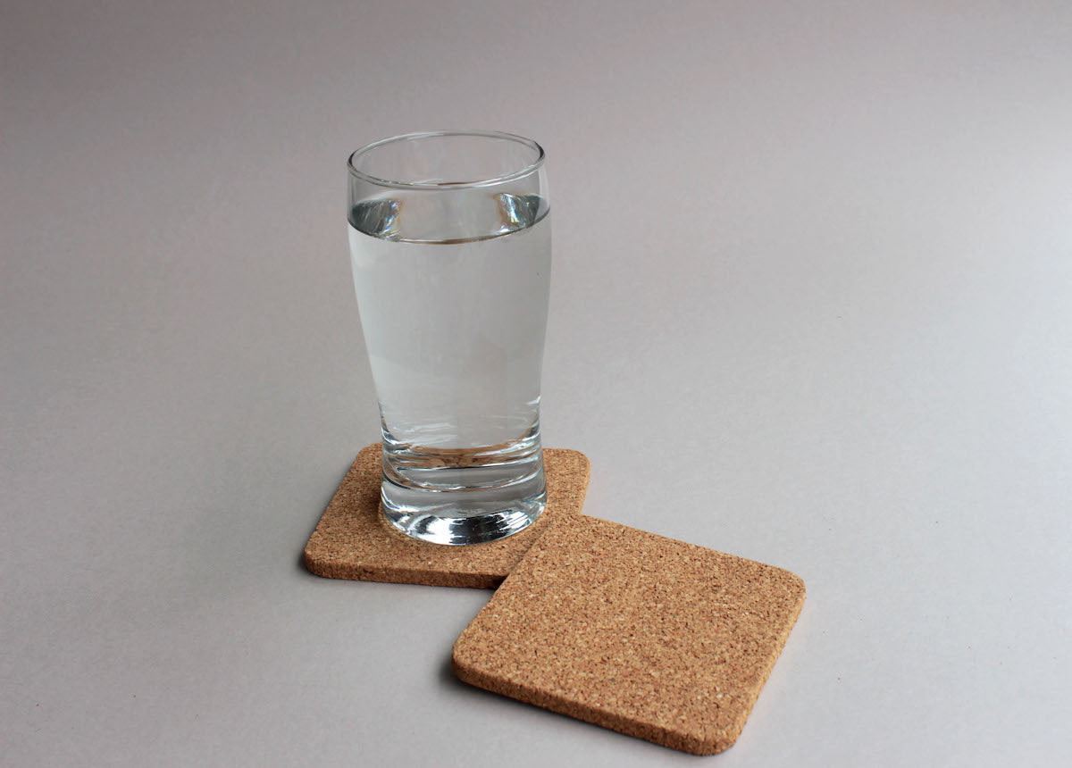 Square Natural Cork Coasters (Set of 6)