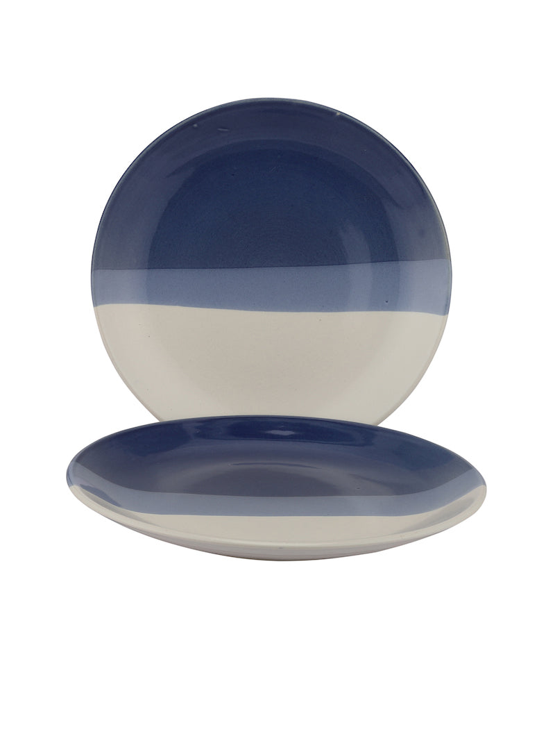 Ceramic Glossy Blue Dinner Plates (Set of 2)