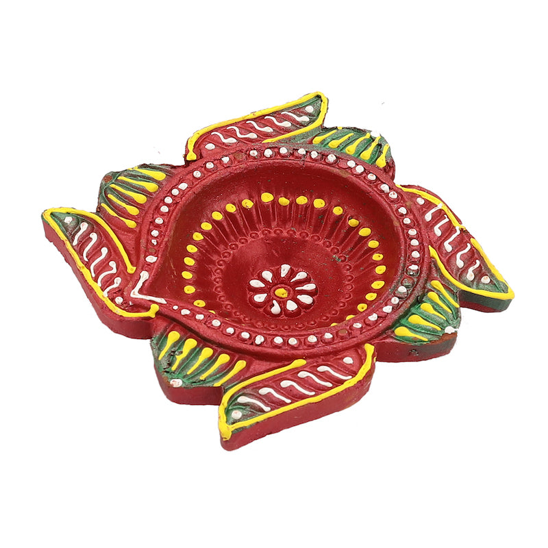 Hand Painted Terracotta Clay Diya for Diwali (Set of 3)
