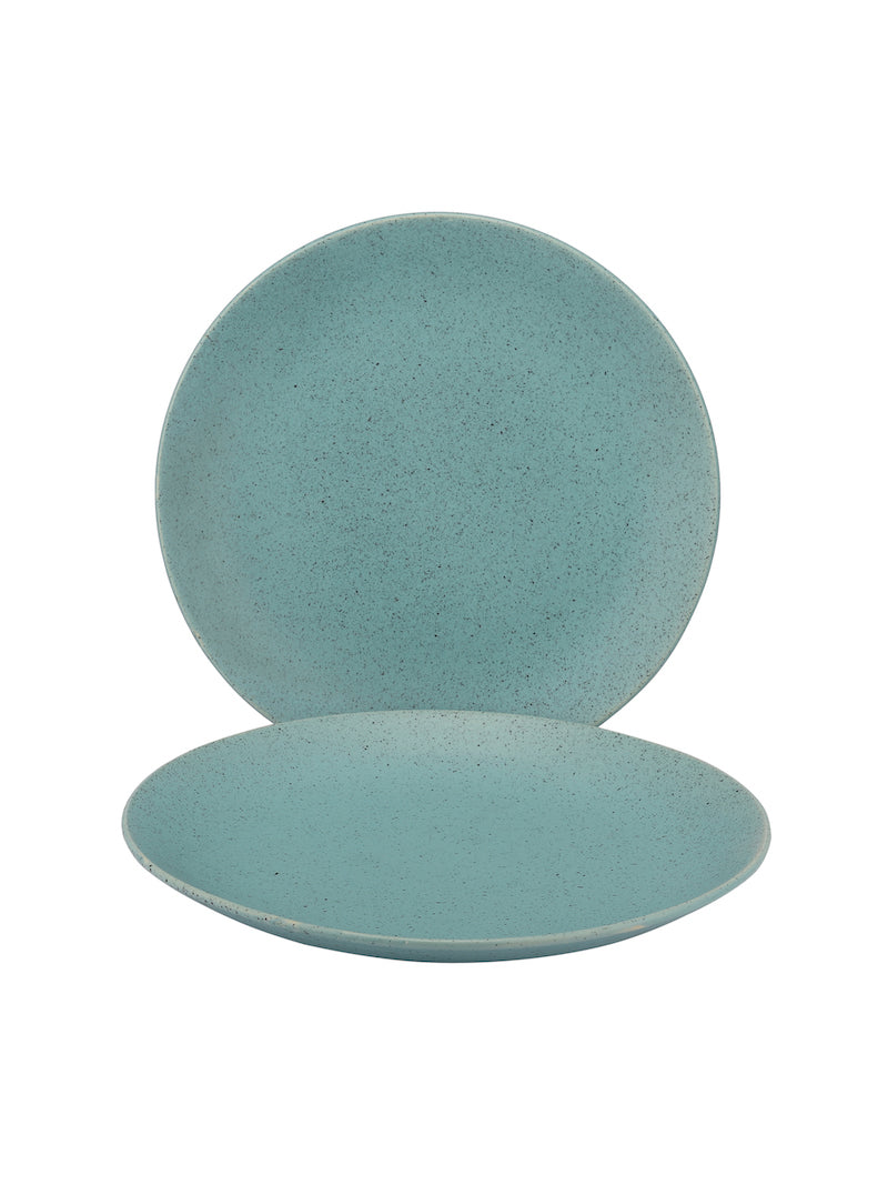 Blue Hand Glazed Studio Pottery Ceramic Plates (Set of 2)