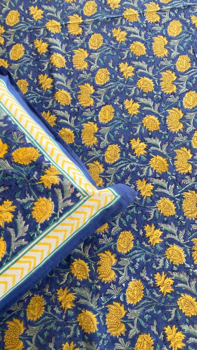 Yellow Sunflower In Blue Sky Bedsheet With Pillow Covers