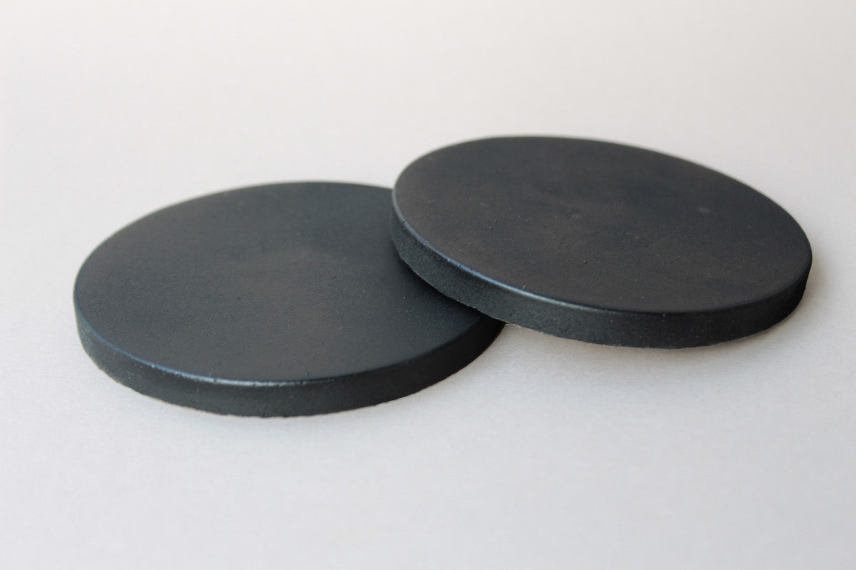 Matte Black Circular Concrete Coasters (Set of 4)