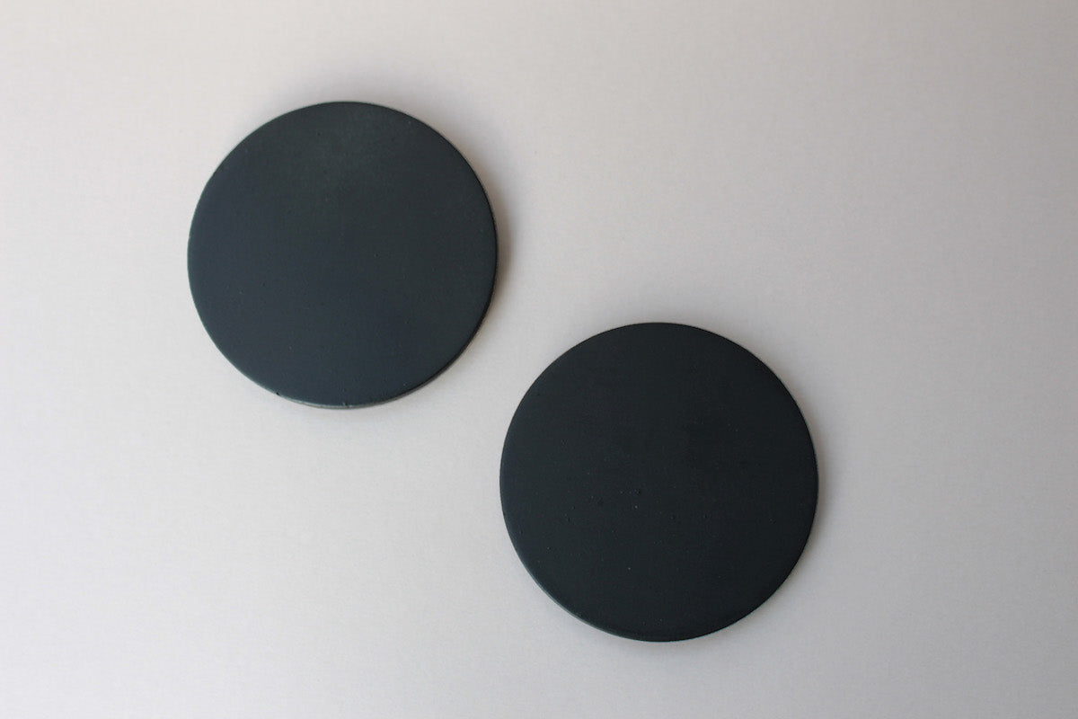 Matte Black Circular Concrete Coasters (Set of 4)