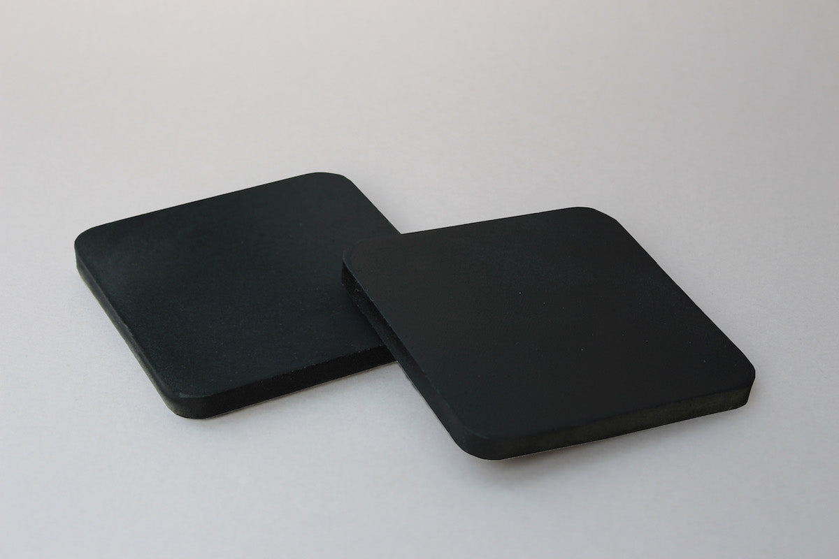 Matte Black Square Concrete Coasters (Set of 4)