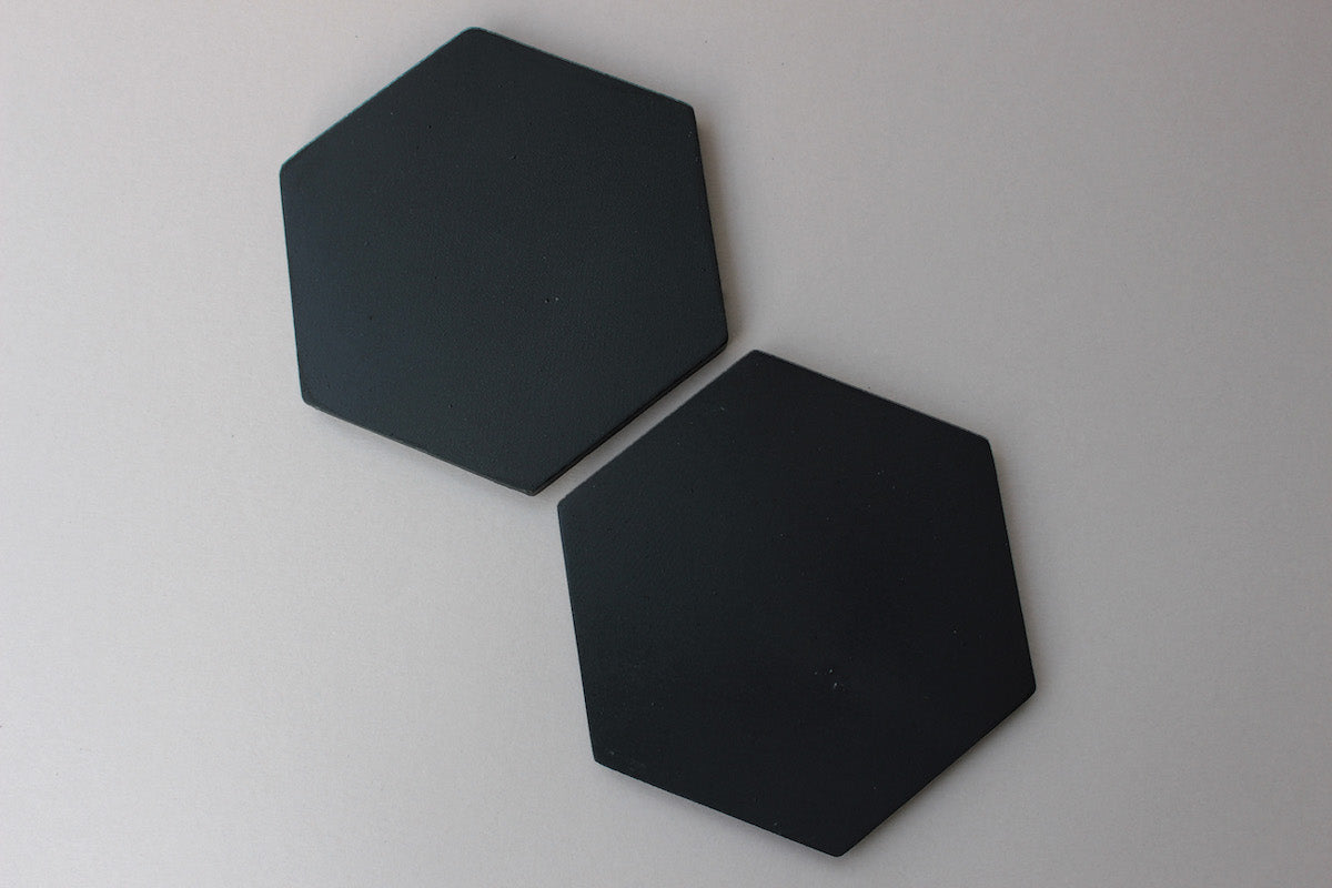 Matte Black Hexagon Concrete Coasters (Set of 4)