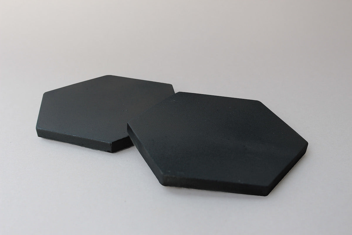 Matte Black Hexagon Concrete Coasters (Set of 4)