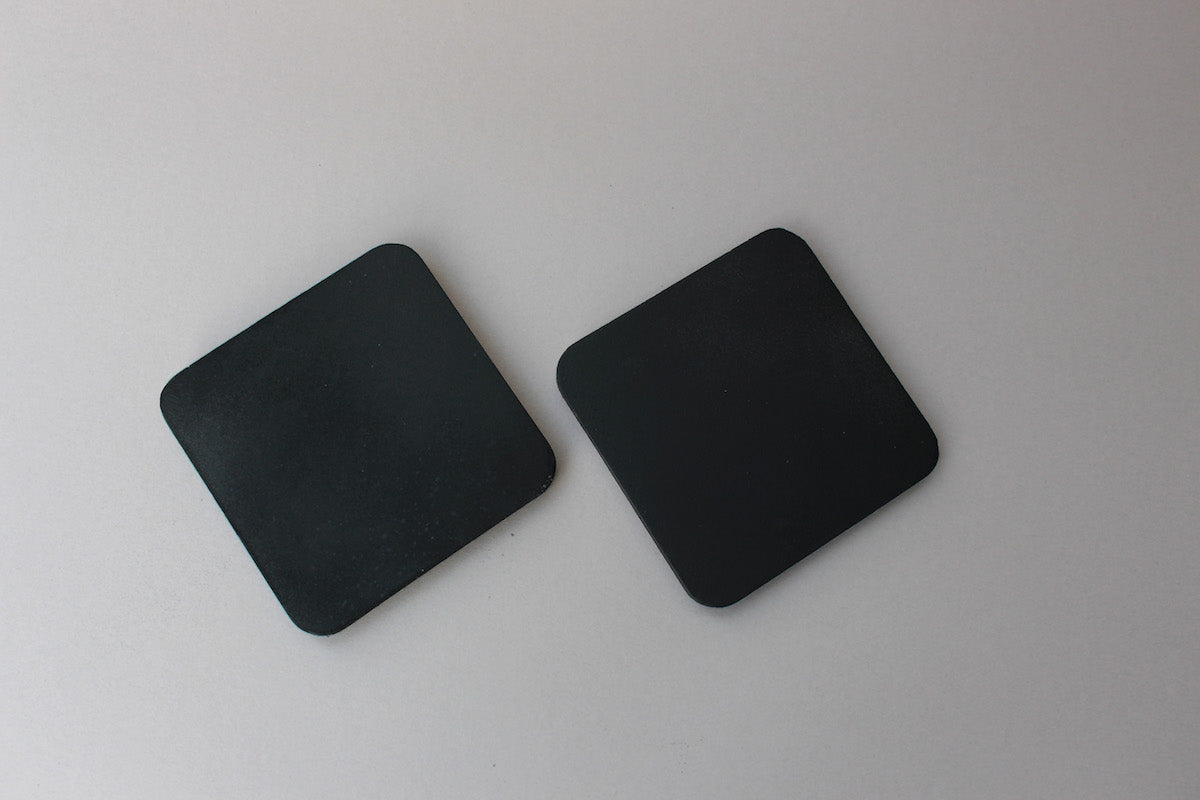 Matte Black Square Concrete Coasters (Set of 4)