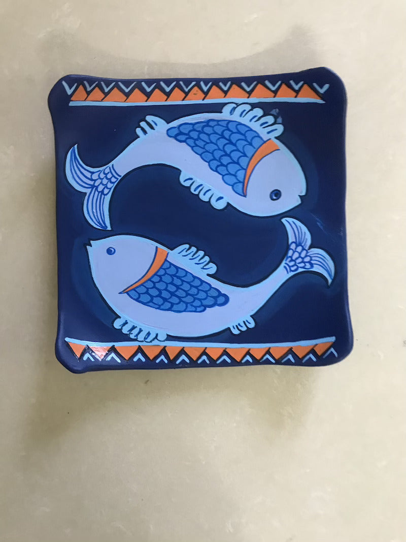 Twin Blue Fish Wall Plate (8”-10"-12")