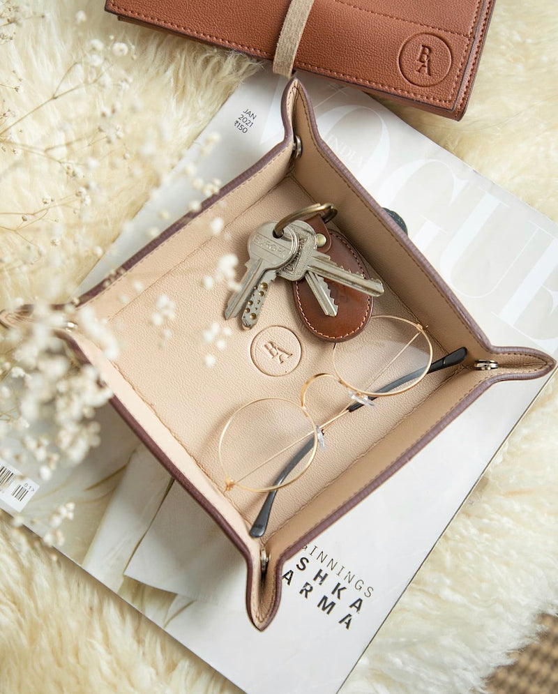Kalba Beige Rexine Organizer Trays (Set of 3)