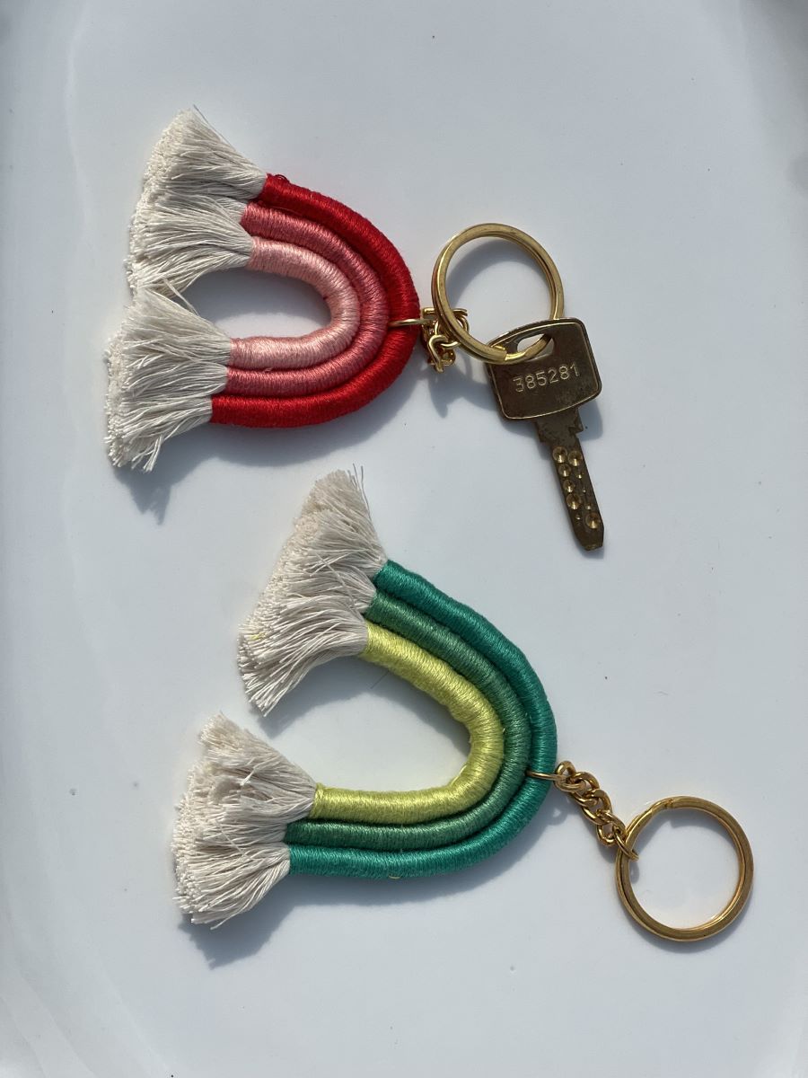 Macrame Handmade Rainbow Keychain (Set of 2/4)