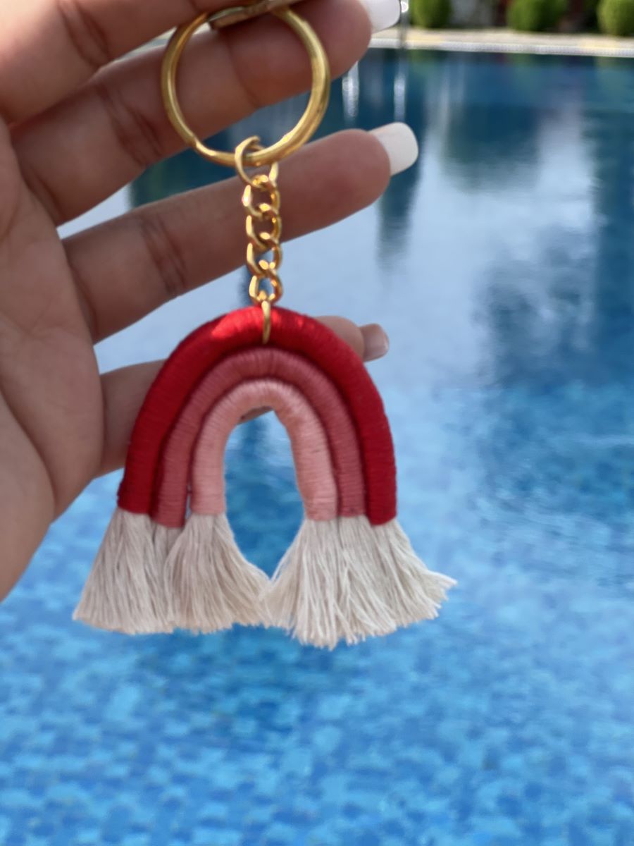 Macrame Handmade Rainbow Keychain (Set of 2/4)