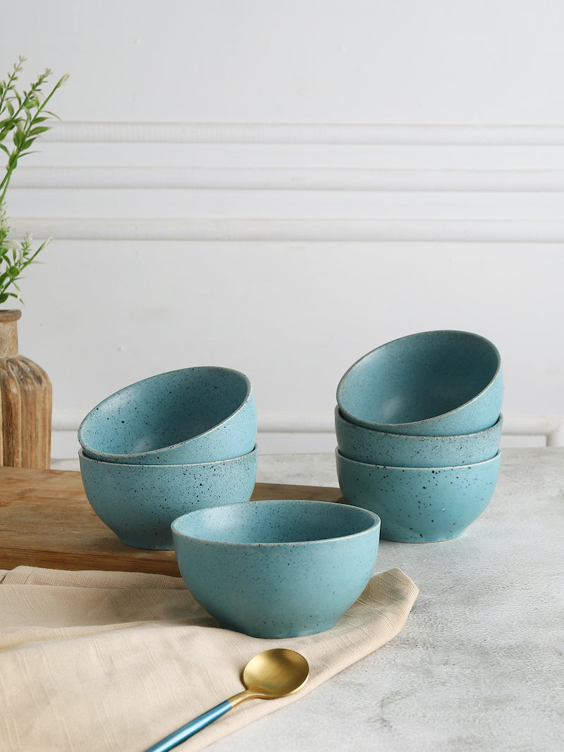 Hand Glazed Studio Pottery Ceramic Bowls (Set of 6)