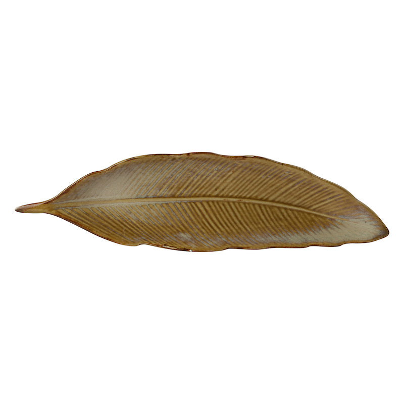 Ceramic Glazed Gold Leaf Platter (Set of 2)