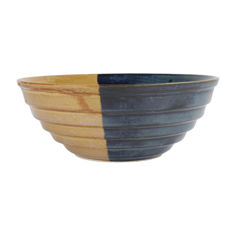Dual Tone Large Ceramic Stoneware Bowls (Set of 2)