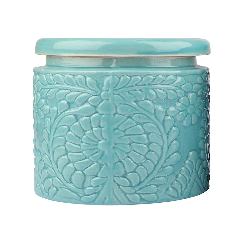 Blue Ceramic Kitchen Storage Canisters (Set of 2)