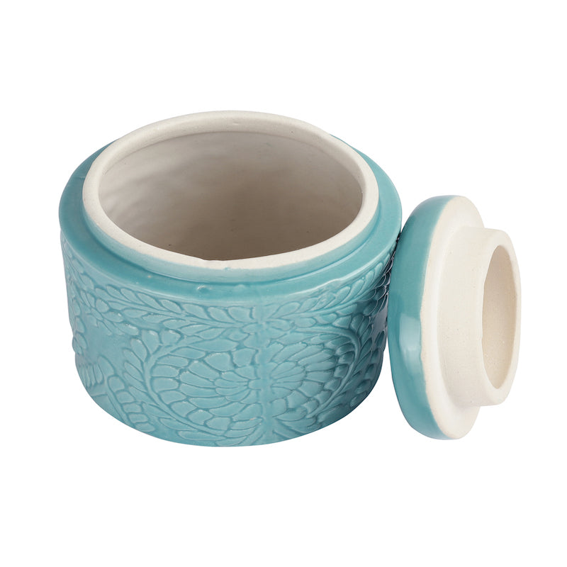 Blue Ceramic Kitchen Storage Canisters (Set of 2)