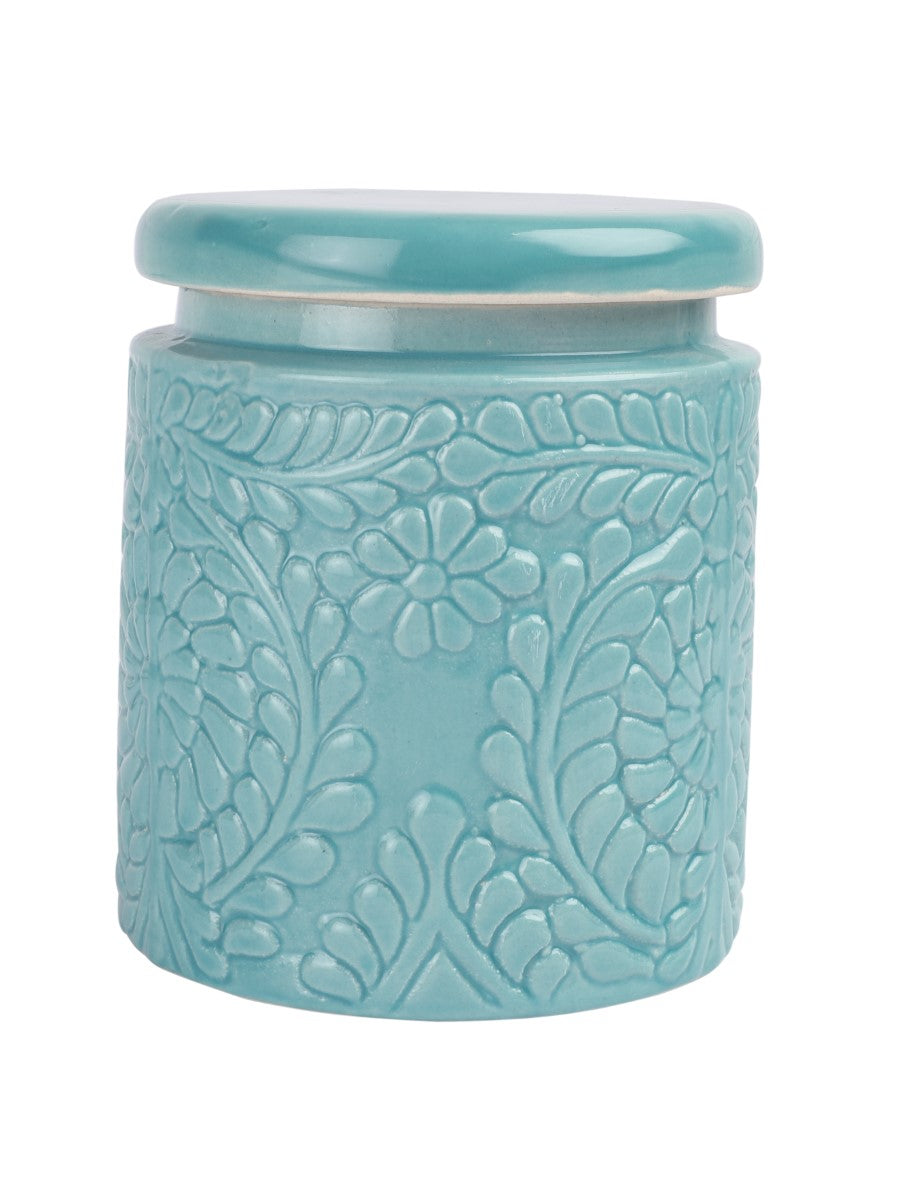 Blue Ceramic Kitchen Storage Canisters (Set of 2)