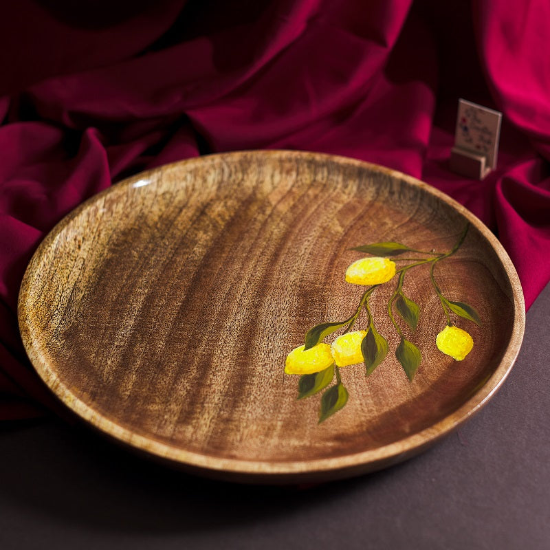 A Sunny Day Handpainted Round Wooden Platter
